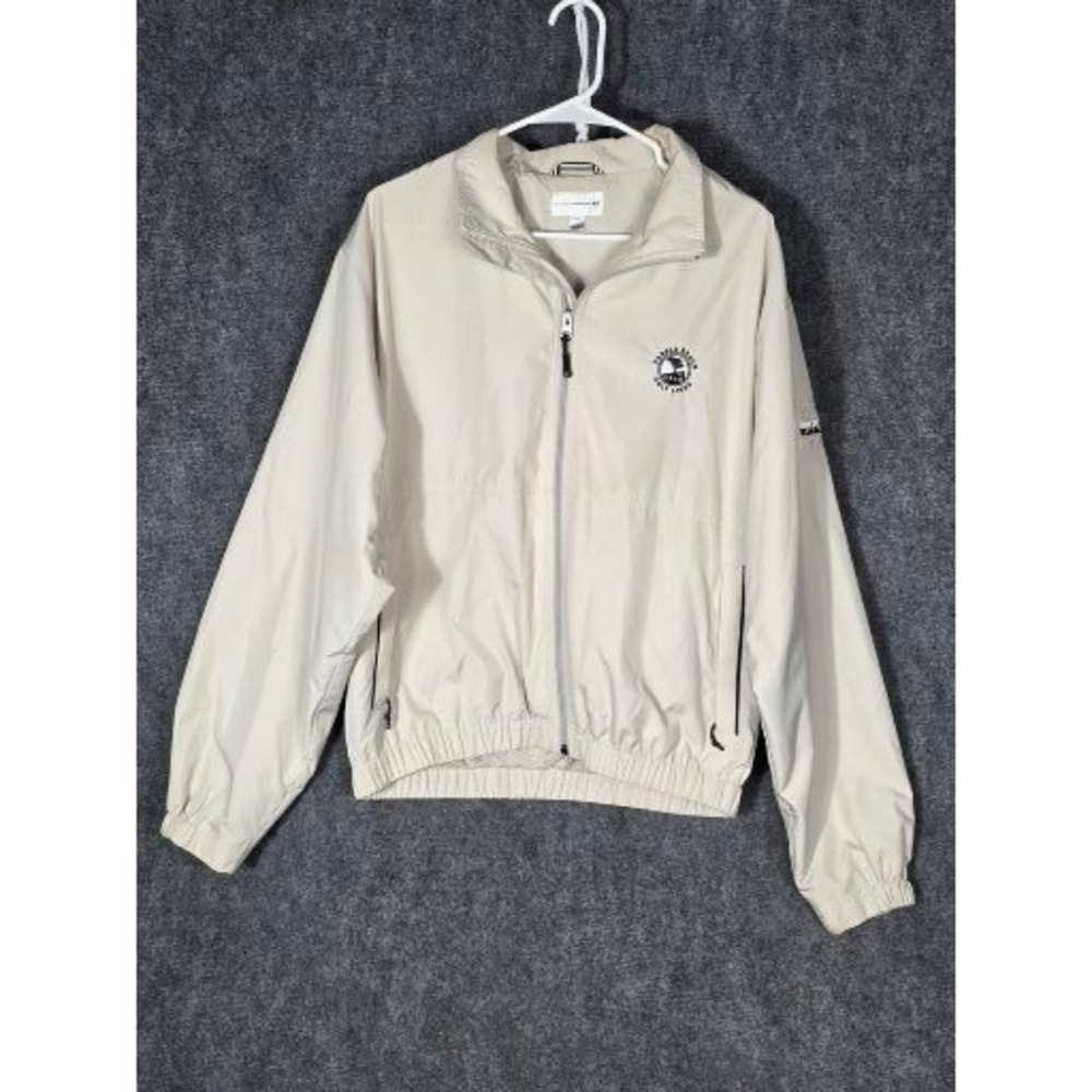 PGA Cutter Buck Mens WeatherTec Golf Jacket Beige Pebble Beach Links Men‎ Sz M